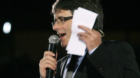 El president Carles Puigdemont durant la seva intervenció a l'inici de campanya pel referèndum / EFE. Toni Albir El president Carles Puigdemont durant la seva intervenció a l'inici de campanya pel referèndum / EFE. Toni Albir