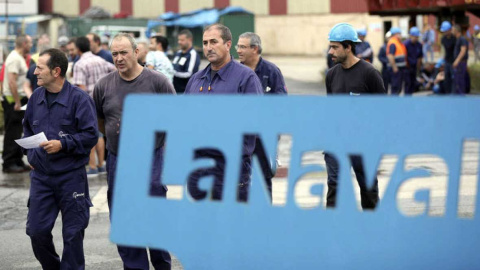 Trabajadores del astillero La Naval, de Sestao. EFE Trabajadores del astillero La Naval, de Sestao. EFE