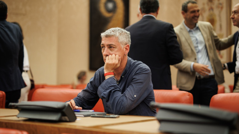 12/07/2023 El portavoz adjunto de EH Bildu en el Congreso, Oskar Matute, durante un acto de homenaje a las víctimas del terrorismo