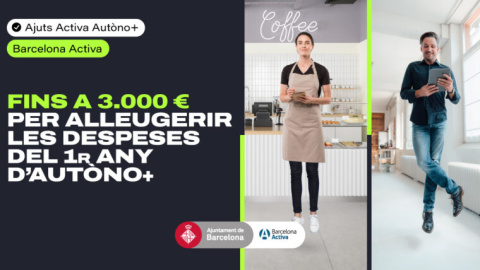 El cartel anunciando las ayudas a los autónomos. El cartel anunciando las ayudas a los autónomos.