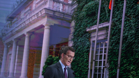 El presidente del Partido Popular y candidato a la Presidencia del Gobierno, Alberto Núñez Feijóo, presenta el programa electoral para las elecciones del 23J El presidente del Partido Popular y candidato a la Presidencia del Gobierno, Alberto Núñez Feijóo, presenta el programa electoral para las elecciones del 23J