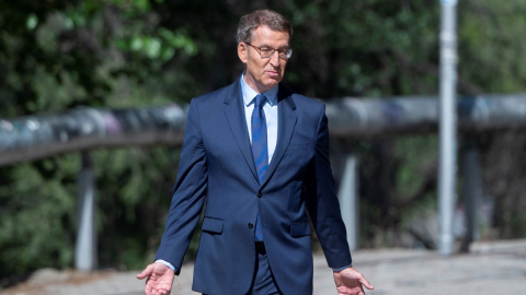 Alberto Núñez Feijóo, a su llegada a un acto con las candidaturas al Congreso y al Senado por Madrid, a 17 de julio de 2023, en Madrid. Alberto Núñez Feijóo, a su llegada a un acto con las candidaturas al Congreso y al Senado por Madrid, a 17 de julio de 2023, en Madrid.