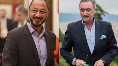 combo celis De izquierda a derecha; el vicepresidente primero del Congreso de los Diputados por el PSOE, Alfonso Rodríguez Gómez de Celis, y el periodista Carlos Herrera.