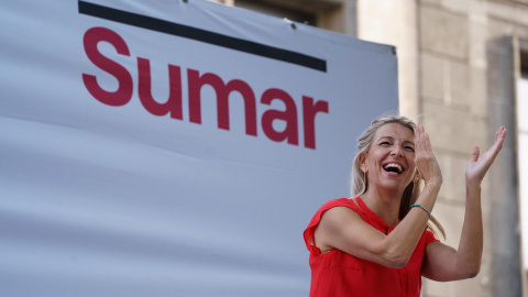 La candidata de Sumar a presidenta del Gobierno, Yolanda Díaz, a 4 de julio de 2023. La candidata de Sumar a presidenta del Gobierno, Yolanda Díaz, a 4 de julio de 2023.