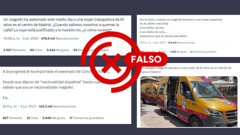 Mensajes de redes que difunden la falsa idea de que el detenido por el asesinato de Tirso de Molina es magrebí o magrebí nacionalizado español Mensajes de redes que difunden la falsa idea de que el detenido por el asesinato de Tirso de Molina es magrebí o magrebí nacionalizado español