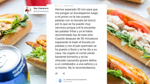 reseña de un bar por un bocadillo