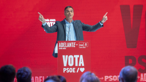 El Presidente del Gobierno y secretario General del PSOE, Pedro Sánchez, en el acto de inicio de campaña en Casa de Campo de Madrid, a 7 de julio de 2023. El Presidente del Gobierno y secretario General del PSOE, Pedro Sánchez, en el acto de inicio de campaña en Casa de Campo de Madrid, a 7 de julio de 2023.