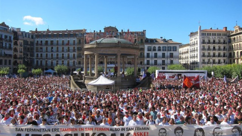 Manifestación en Pamplona en apoyo de los jóvenes de Altsasu. E.P.
