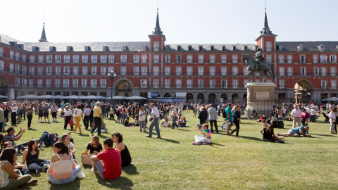 Vista general de la Plaza Mayor, este viernes.- CHRISTIAN GONZÁLEZ