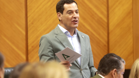 El presidente de la Junta de Andalucía, Juan Manuel Moreno, este jueves. El presidente de la Junta de Andalucía, Juan Manuel Moreno, este jueves.