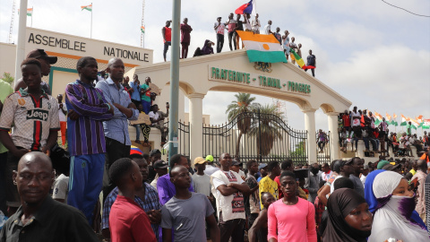Protestas en Níger, a 3 de agosto de 2023. Protestas en Níger, a 3 de agosto de 2023.