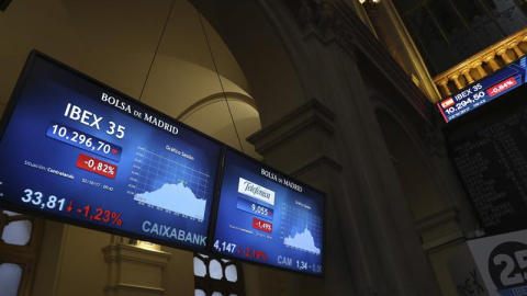 El Ibex, en su arranque esta mañana. EFE/Ballesteros