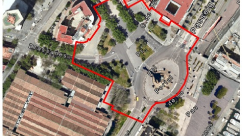 La zona de la troballa en les obres La zona de la troballa en les obres