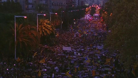 Panoràmica de la manifestació a les 18h. FOTO: ANC Panoràmica de la manifestació a les 18h. FOTO: ANC