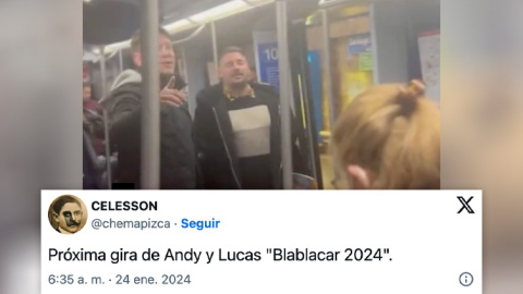 Andy y Lucas, en un mini concierto improvisado en el Metro de Madrid. Andy y Lucas, en un mini concierto improvisado en el Metro de Madrid.