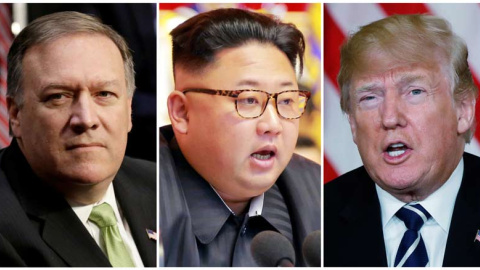 De izquierda a derecha, Mike Pompeo, Kim Jong-un y Donald Trump. | REUTERS De izquierda a derecha, Mike Pompeo, Kim Jong-un y Donald Trump. | REUTERS