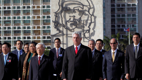 El candidato a suceder a Raúl Castro, Díaz-Canel, durante la visita del Secretario General del Partido Comunista de Vietnam.- REUTERS El candidato a suceder a Raúl Castro, Díaz-Canel, durante la visita del Secretario General del Partido Comunista de Vietnam.- REUTERS