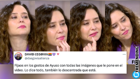 Las caras de Isabel Díaz Ayuso en el programa de Ana Terradillos. Las caras de Isabel Díaz Ayuso en el programa de Ana Terradillos.