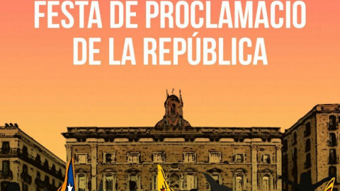Cartel de la ANC para convocar a la celebración de la República en la plaça Sant Jaume.