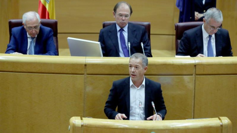 Ander Gil, durante su intervención en el Senado este jueves. EFE/Kiko Huesca Ander Gil, durante su intervención en el Senado este jueves. EFE/Kiko Huesca