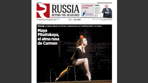 Portada del suplemento 'Russia Beyond The Headines', financiado por Moscú y publicado por 'El País' hasta 2016 desde, al menos, 2011. Portada del suplemento 'Russia Beyond The Headines', financiado por Moscú y publicado por 'El País' hasta 2016 desde, al menos, 2011.