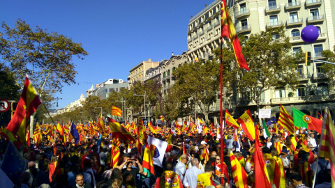 Miles de personas llenan el centro de Barcelona bajo el lema "Tots som Catalunya".