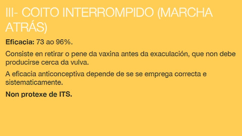 Imagen del folleto de la Xunta sobre métodos anticonceptivos. Imagen del folleto de la Xunta sobre métodos anticonceptivos.