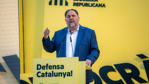 El presidente de ERC Oriol Junqueras, durante un mitin para las elecciones del 23J, a 17 de julio de 223, en Barcelona, Catalunya. El presidente de ERC Oriol Junqueras, durante un mitin para las elecciones del 23J, a 17 de julio de 223, en Barcelona, Catalunya.