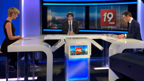 Carles Puigdemont durante la entrevista en RTBF. - REUTERS Carles Puigdemont durante la entrevista en RTBF. - REUTERS