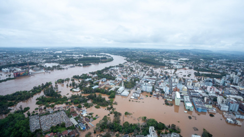 6/9/23 Fotografía cedida por el Gobierno de Rio Grande del Súr, que muestra las inundaciones causadas por las lluvias en la población de Lajeado (Brasil). 6/9/23 Fotografía cedida por el Gobierno de Rio Grande del Súr, que muestra las inundaciones causadas por las lluvias en la población de Lajeado (Brasil).