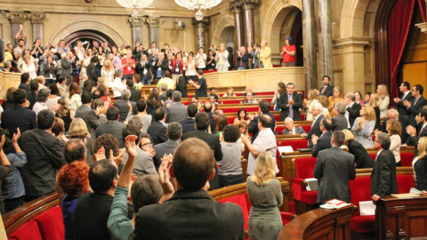El ple del Parlament, després d'aprovar-se la llei de drets de persones gais i lesbianes i contra l'homofòbia, l'octubre del 2014. | Generalitat de Catalunya. El ple del Parlament, després d'aprovar-se la llei de drets de persones gais i lesbianes i contra l'homofòbia, l'octubre del 2014. | Generalitat de Catalunya.