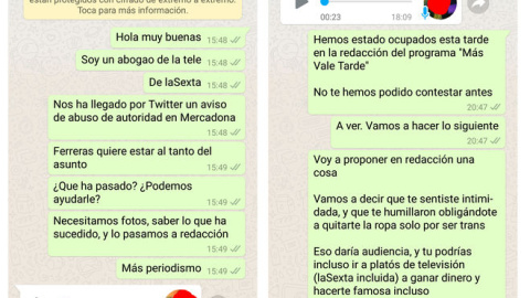 Conversaciones de Whatsapp de usuarios de forocoches con la joven que se desnudó en el Mercadona de Reus