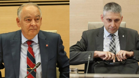 Eugenio Pino y José Ángel Fuentes Gago, durante sus comparecencias ante la comisión de investigación del Congreso sobre las cloacas de Interior. Eugenio Pino y José Ángel Fuentes Gago, durante sus comparecencias ante la comisión de investigación del Congreso sobre las cloacas de Interior.