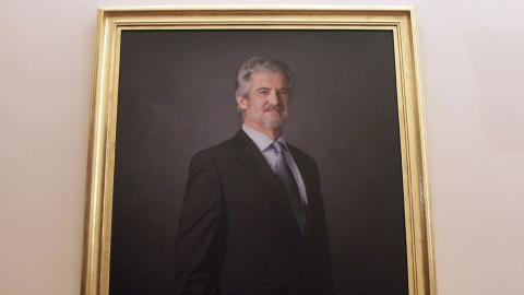 El cuadro de Manuel Marín en la Galería de Retratos de presidentes del Congreso. EFE El cuadro de Manuel Marín en la Galería de Retratos de presidentes del Congreso. EFE