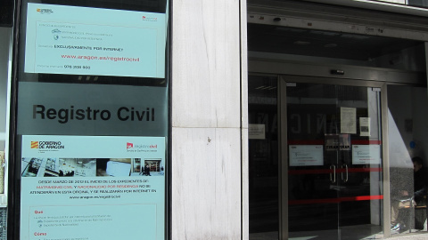 Registro Civil del Gobierno de Aragon. EUROPA PRESS Registro Civil del Gobierno de Aragon. EUROPA PRESS