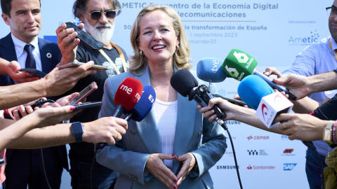La ministra de Asuntos Económicos, Nadia Calviño, en un encuentro con la prensa, a 1 de septiembre de 2023, en Santander. La ministra de Asuntos Económicos, Nadia Calviño, en un encuentro con la prensa, a 1 de septiembre de 2023, en Santander.