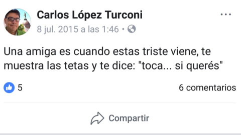 Publicación en Facebook de López Turconi.