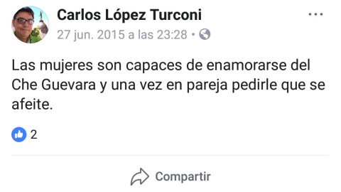 Publicación en Facebook de López Turconi.