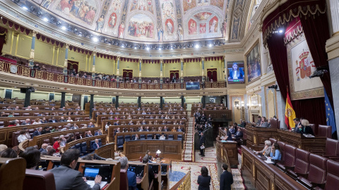 Hemiciclo durante una sesión plenaria, en el Congreso de los Diputados, a 30 de enero de 2024, en Madrid (España). Hemiciclo durante una sesión plenaria, en el Congreso de los Diputados, a 30 de enero de 2024, en Madrid (España).