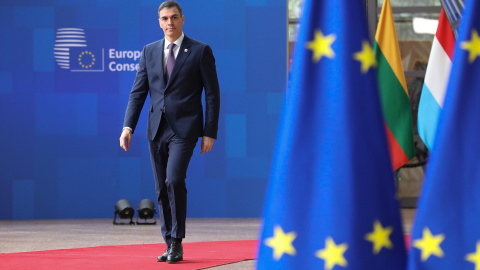 El presidente del Gobierno, Pedro Sánchez, a su llegada a Bruselas este jueves para participar en el Consejo Europeo. El presidente del Gobierno, Pedro Sánchez, a su llegada a Bruselas este jueves para participar en el Consejo Europeo.