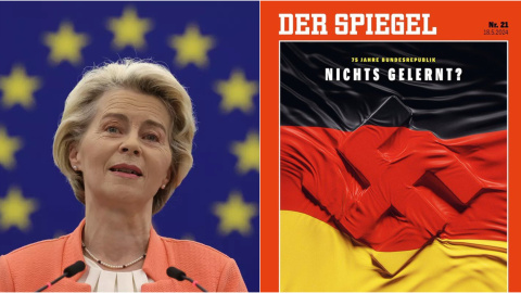 Ursula von der Leyen (izq) y la portada de Der Spiegel 'Nicht gelernt?' (dcha).- EFE/Der Spiegel/Público Ursula von der Leyen (izq) y la portada de Der Spiegel 'Nicht gelernt?' (dcha).- EFE/Der Spiegel/Público