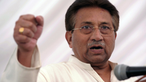 Pervez Musharraf, exdictador de Pakistán y líder del partido político All Pakistan Muslim League, en 2013. Pervez Musharraf, exdictador de Pakistán y líder del partido político All Pakistan Muslim League, en 2013.