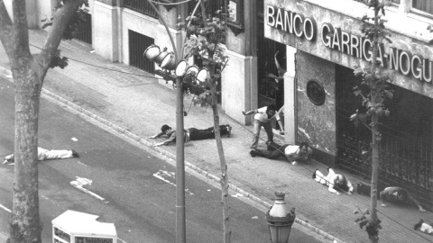 Rehenes del asalto al Banco Central de Barcelona. Rehenes del asalto al Banco Central de Barcelona.