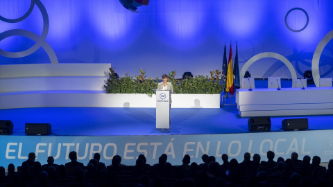 La ministra Portavoz del Gobierno en funciones, Isabel Rodríguez interviene en el congreso de la Femp en Madrid, a 23 de septiembre de 2023. La ministra Portavoz del Gobierno en funciones, Isabel Rodríguez interviene en el congreso de la Femp en Madrid, a 23 de septiembre de 2023.