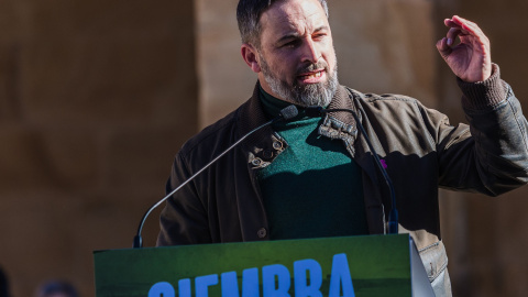 2/2/22-El presidente de Vox, Santiago Abascal, interviene en un acto electoral en la Plaza Mayor de Soria, a 30 de enero de 2022 2/2/22-El presidente de Vox, Santiago Abascal, interviene en un acto electoral en la Plaza Mayor de Soria, a 30 de enero de 2022