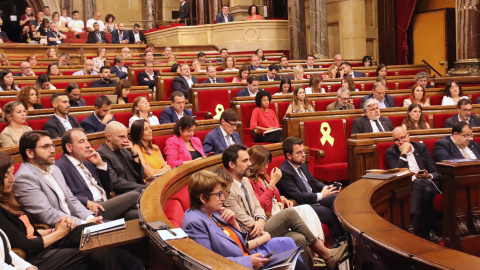 Pla general de l'hemicicle del Parlament en un ple a finals de juliol Pla general de l'hemicicle del Parlament en un ple a finals de juliol