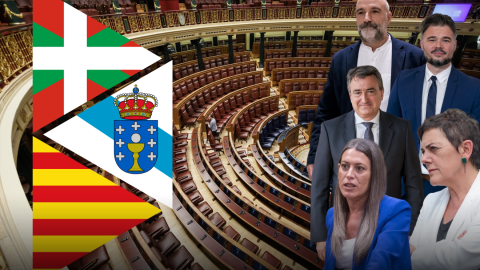 Ilustración de varios diputados: Néstor Rego, Gabriel Rufián, Miriam Nogueras y Mertxe Aizpurua. Ilustración de varios diputados: Néstor Rego, Gabriel Rufián, Miriam Nogueras y Mertxe Aizpurua.
