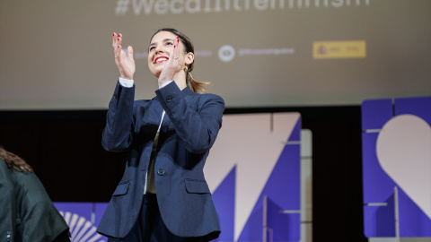 26/02/2023. Irene Montero interviene durante la clausura del primer Encuentro Internacional Feminista, a 26 de febrero de 2023. 26/02/2023. Irene Montero interviene durante la clausura del primer Encuentro Internacional Feminista, a 26 de febrero de 2023.