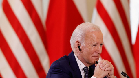 El presidente de EEUU, Joe Biden, durante su reunión con el presidente de Polonia, Andrzej Duda, en Varsovia. REUTERS/Evelyn Hockstein El presidente de EEUU, Joe Biden, durante su reunión con el presidente de Polonia, Andrzej Duda, en Varsovia. REUTERS/Evelyn Hockstein