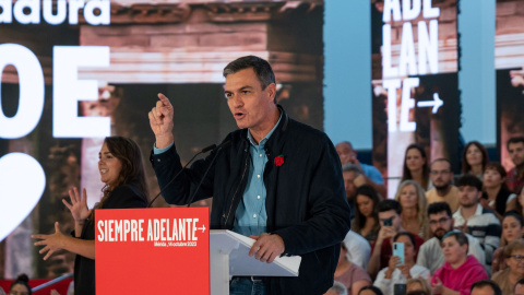 Pedro Sánchez, en un acto del PSOE en Mérida, a 14/10/2023. Pedro Sánchez, en un acto del PSOE en Mérida, a 14/10/2023.